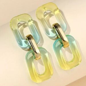 Acrylic Chain Link Ombre Earrings.